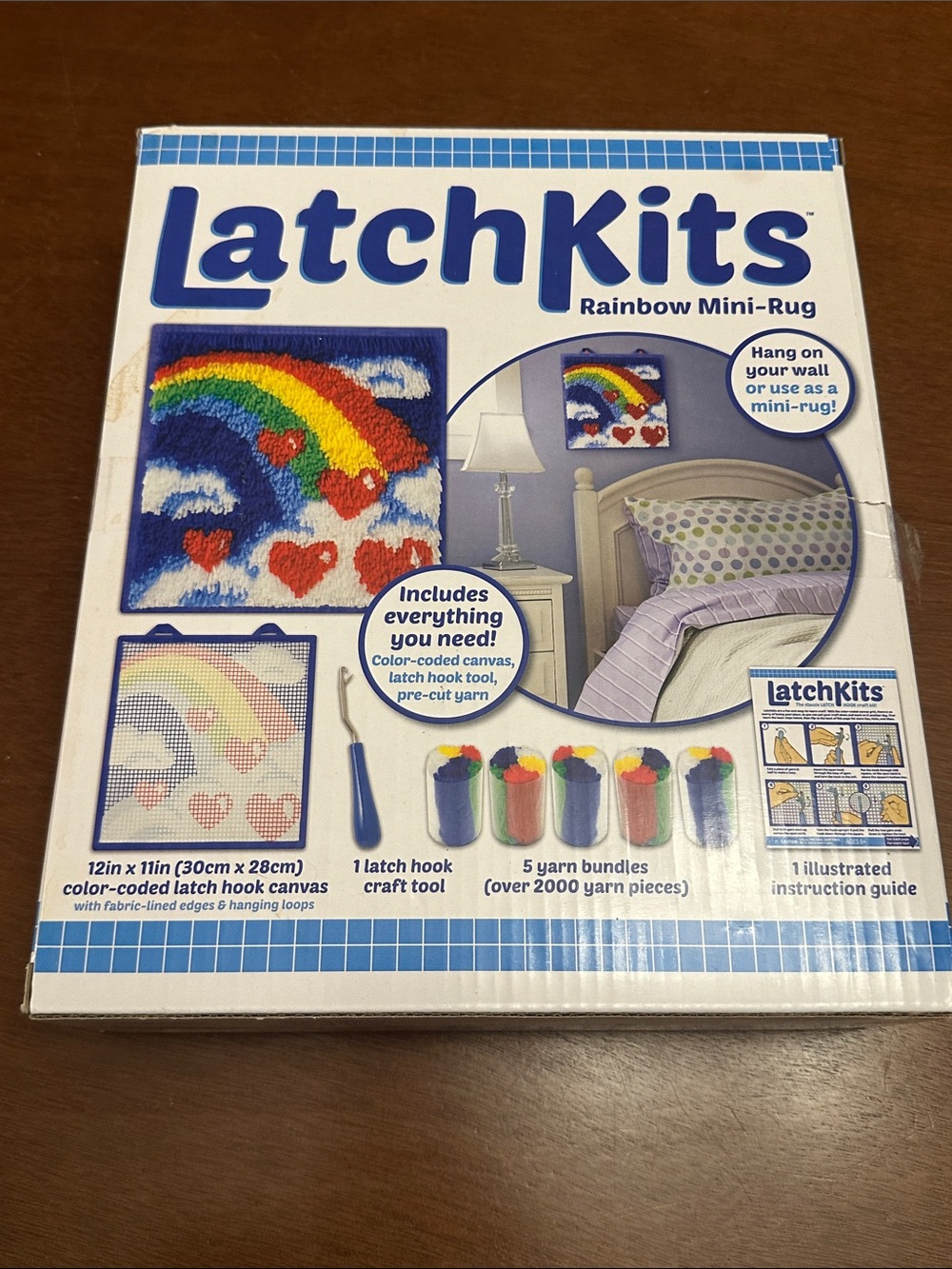 Rainbow Mini-Rug Latch Hook Kit - Multicolor